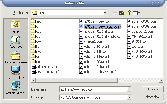 Select configuration file